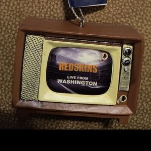 NOS! Washington Redskins Christmas Tree Ornament  Holiday Old Logo Retro TV